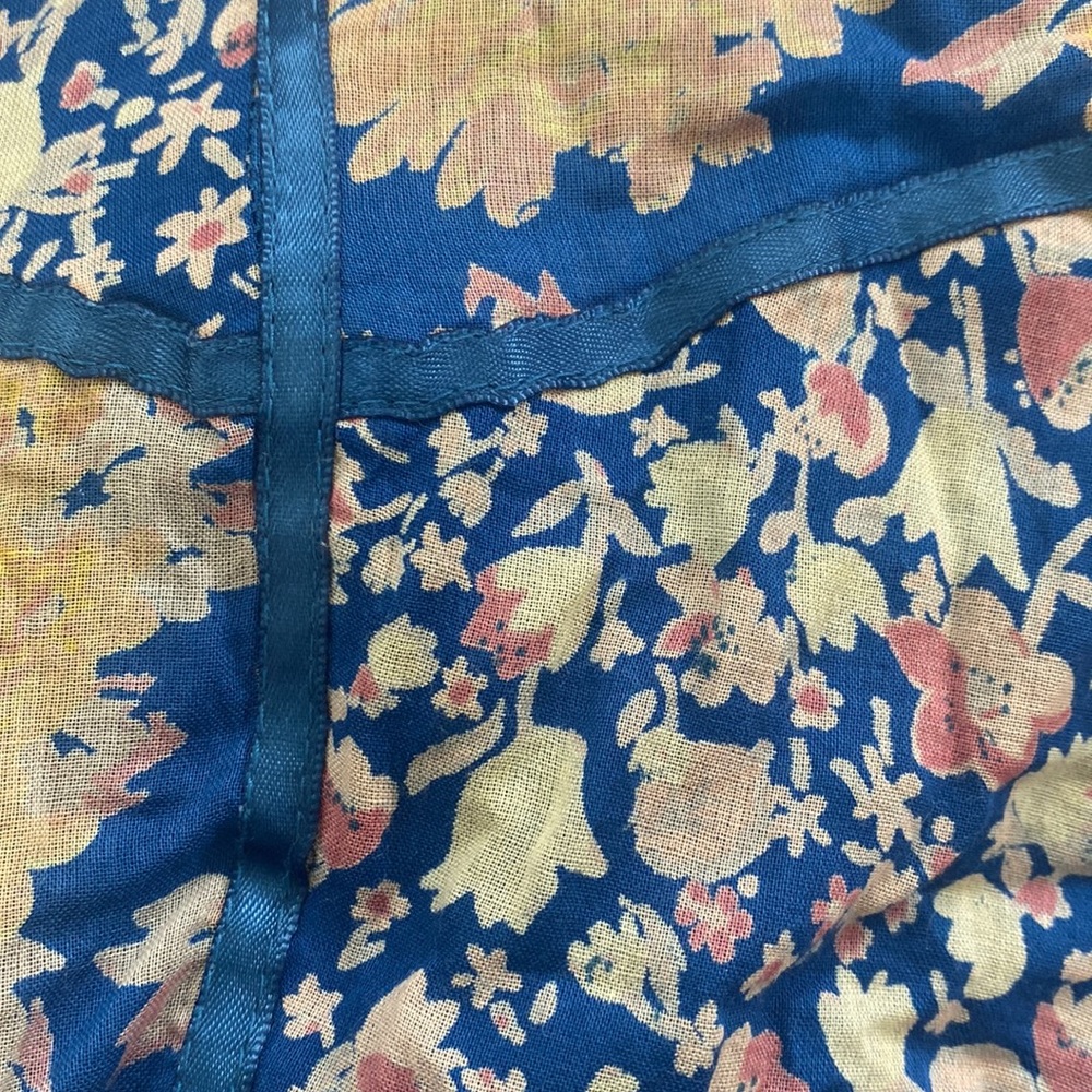 Free people wildflower patchwork mini day dress indigo combo M size, NWT